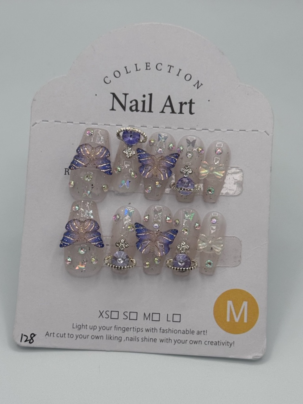 Purple Butterfly Nail Art Press-Ons